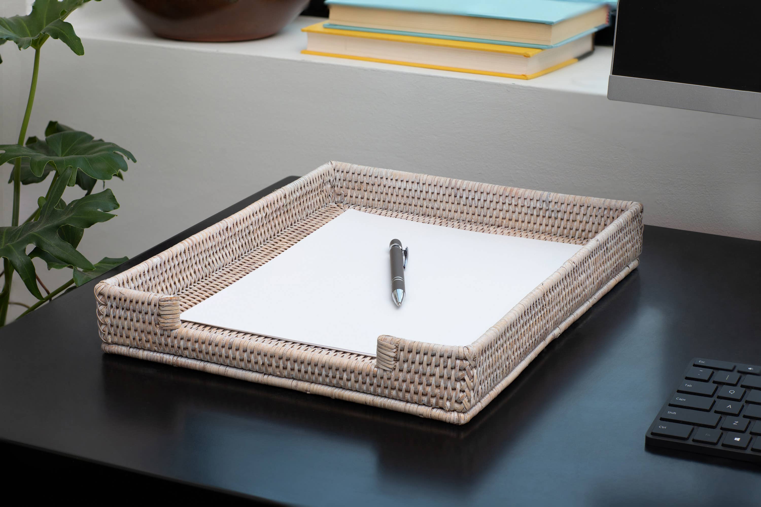 Artifacts Rattan™ Office Paper Tray: Honey Brown