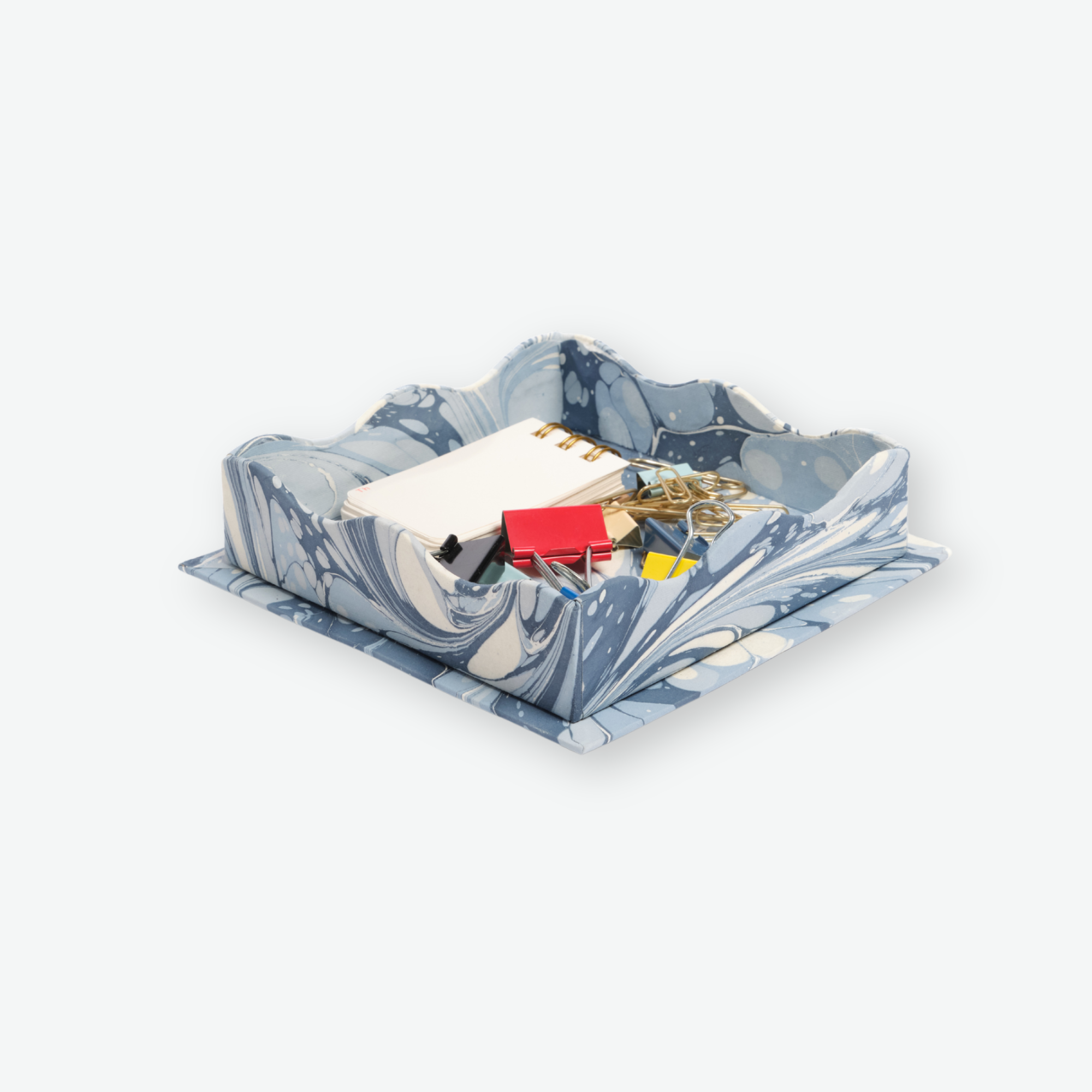 The Marbled Catchall Tray in Blue