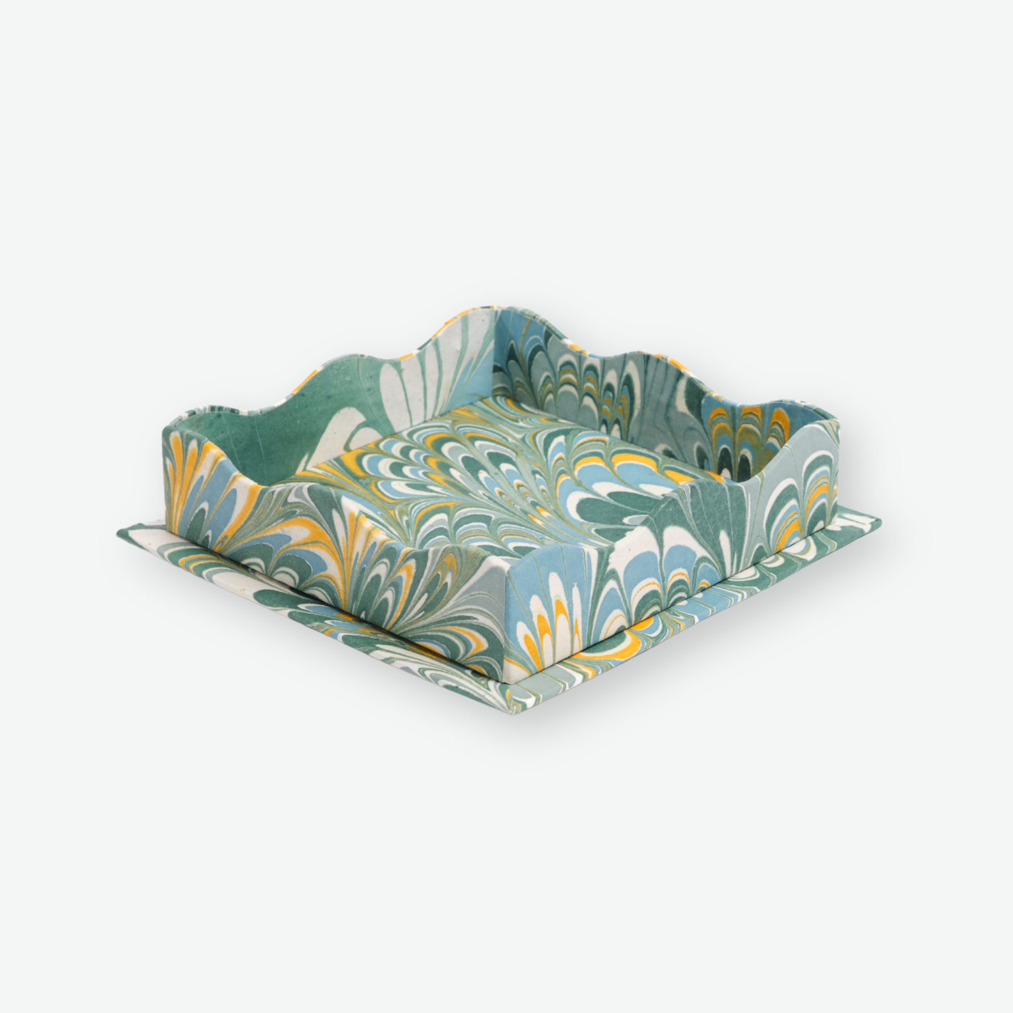 The Marbled Catchall Tray in Green