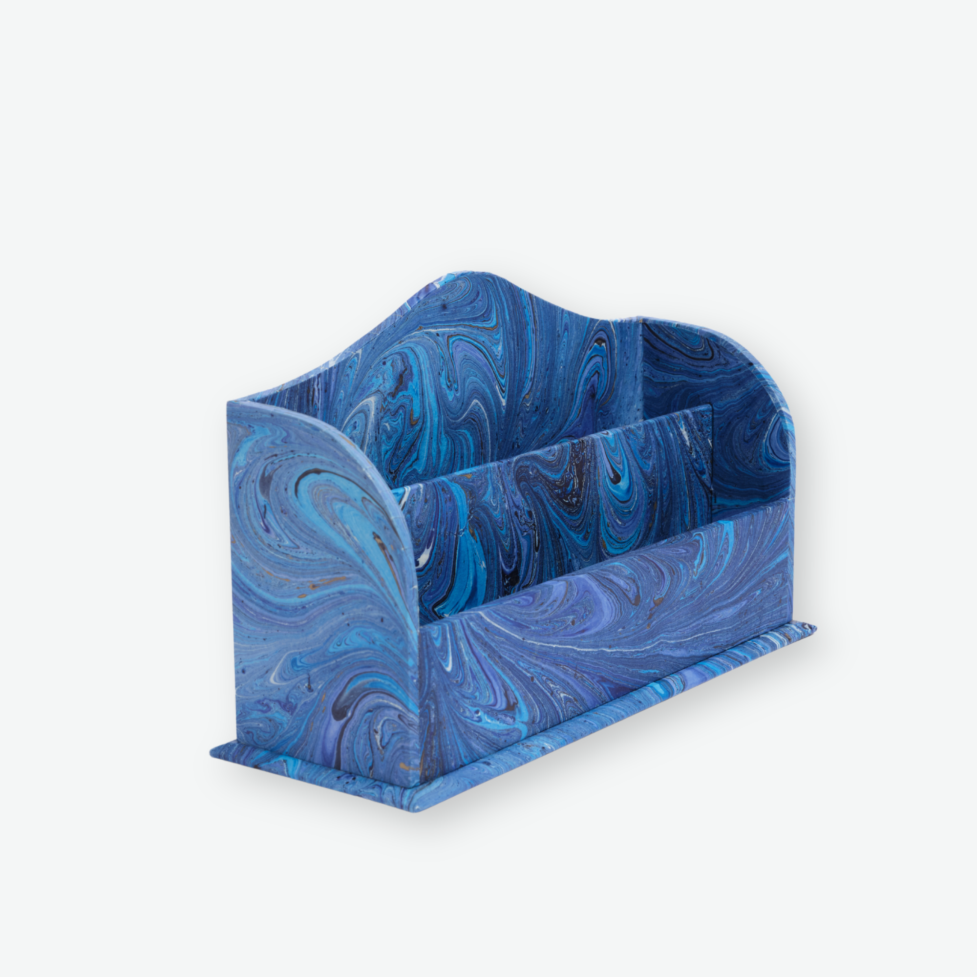 The Marbled Desktop Organizer in Blue