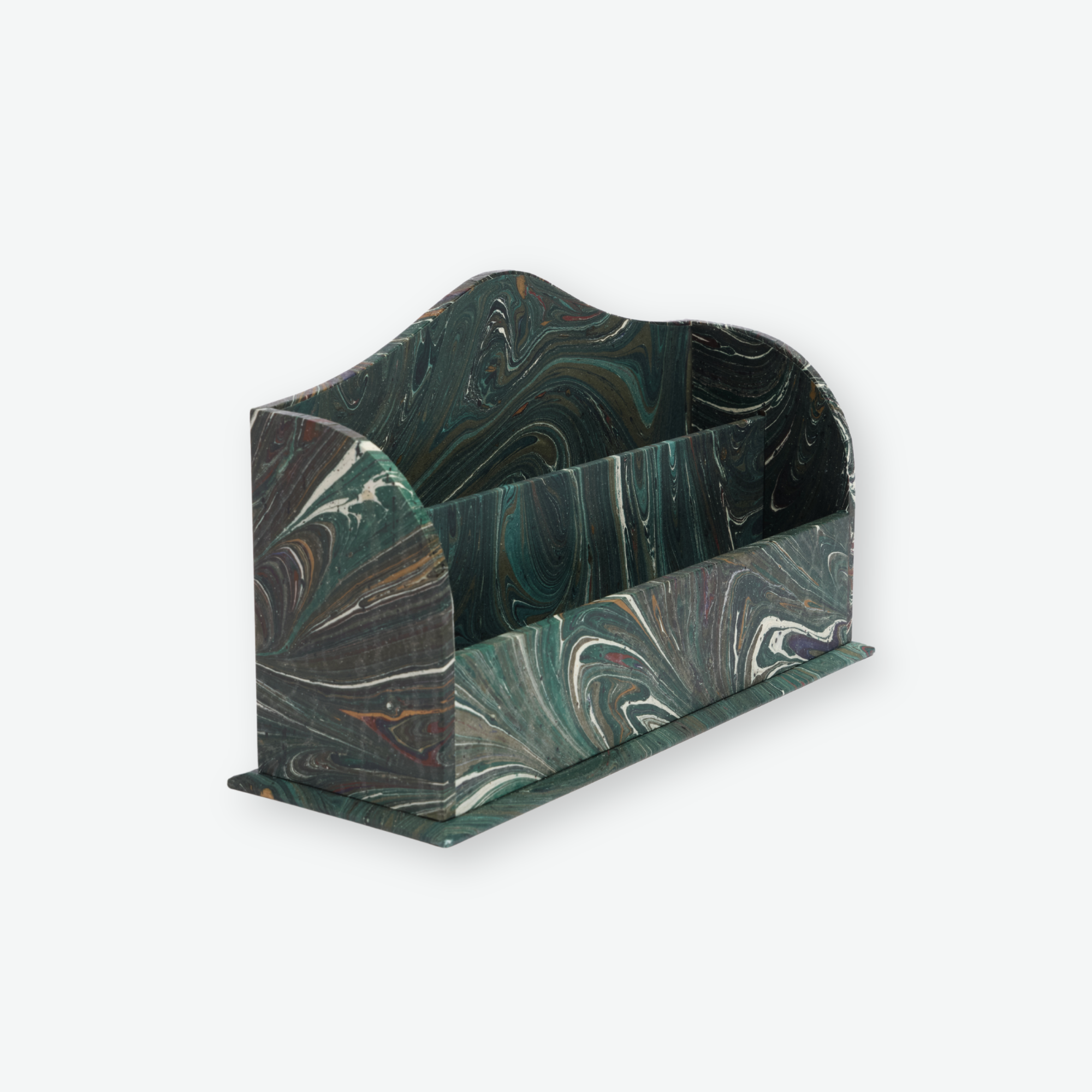 The Marbled Desktop Organizer in Green