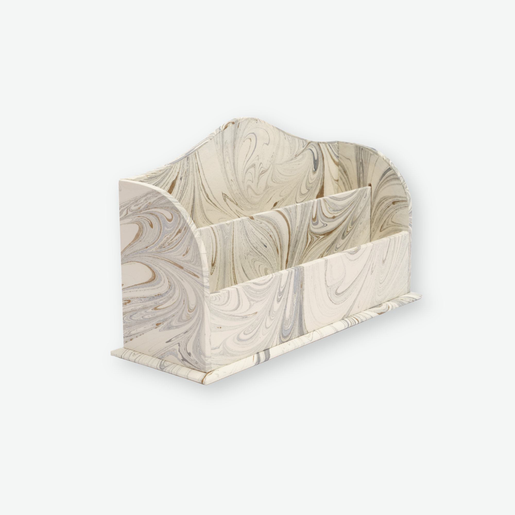 The Marbled Desktop Organizer in White