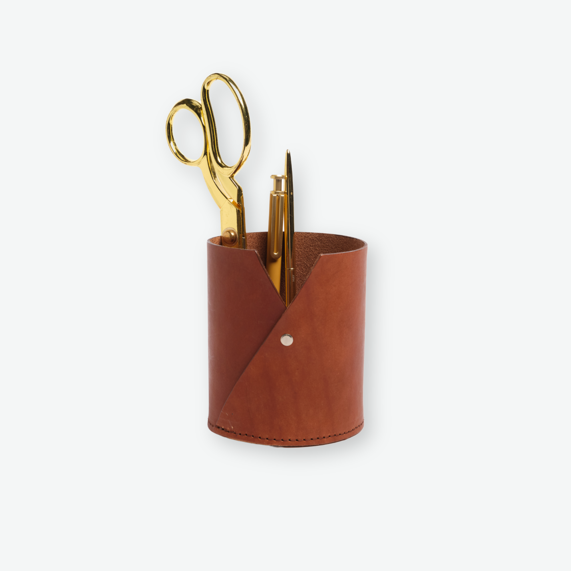 The Leather Pencil Cup in Brown