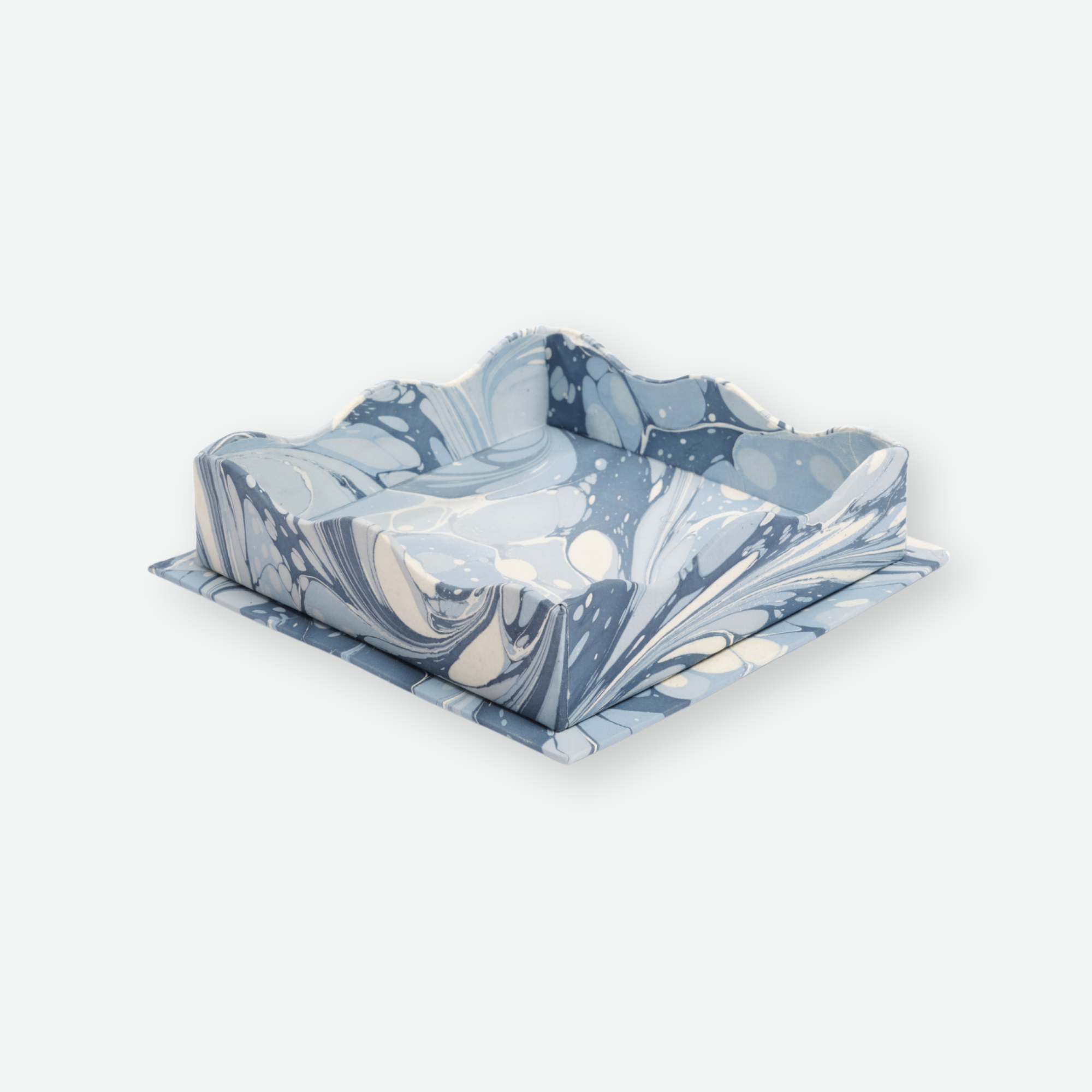 The Marbled Catchall Tray in Blue