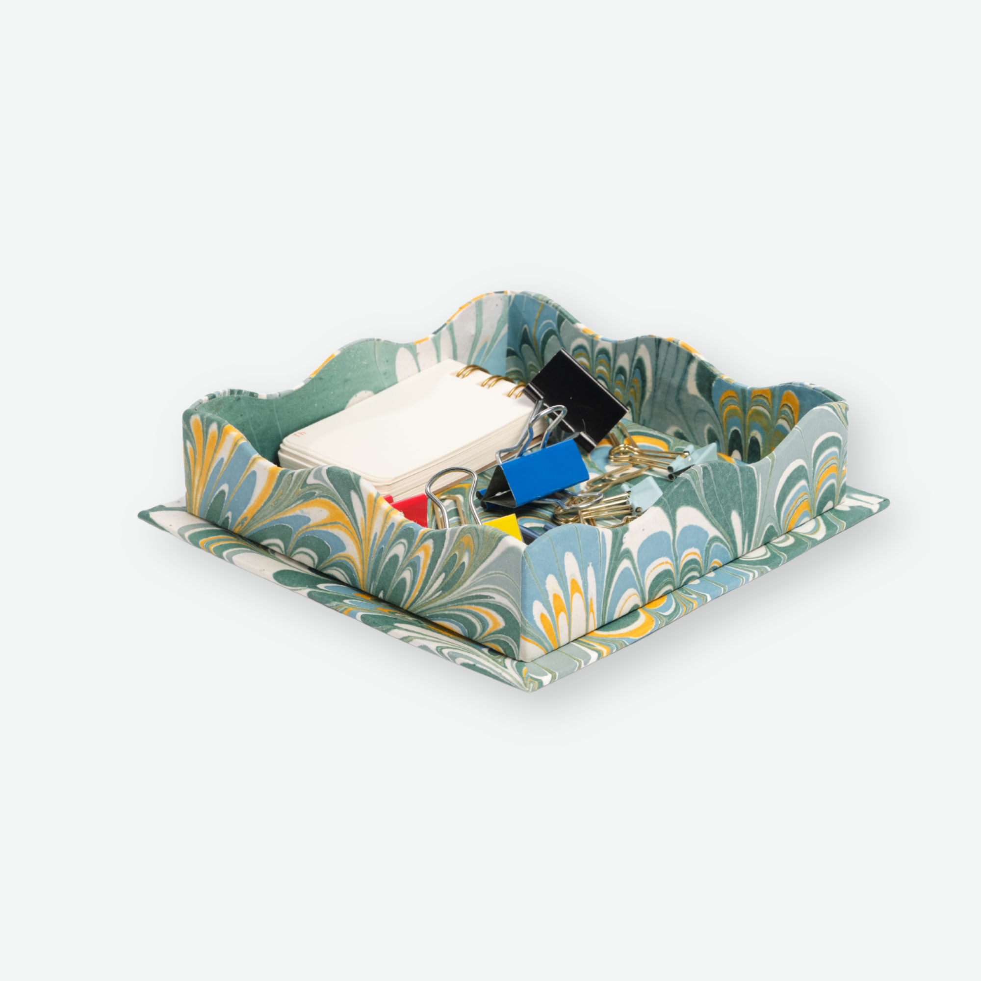 The Marbled Catchall Tray in Green