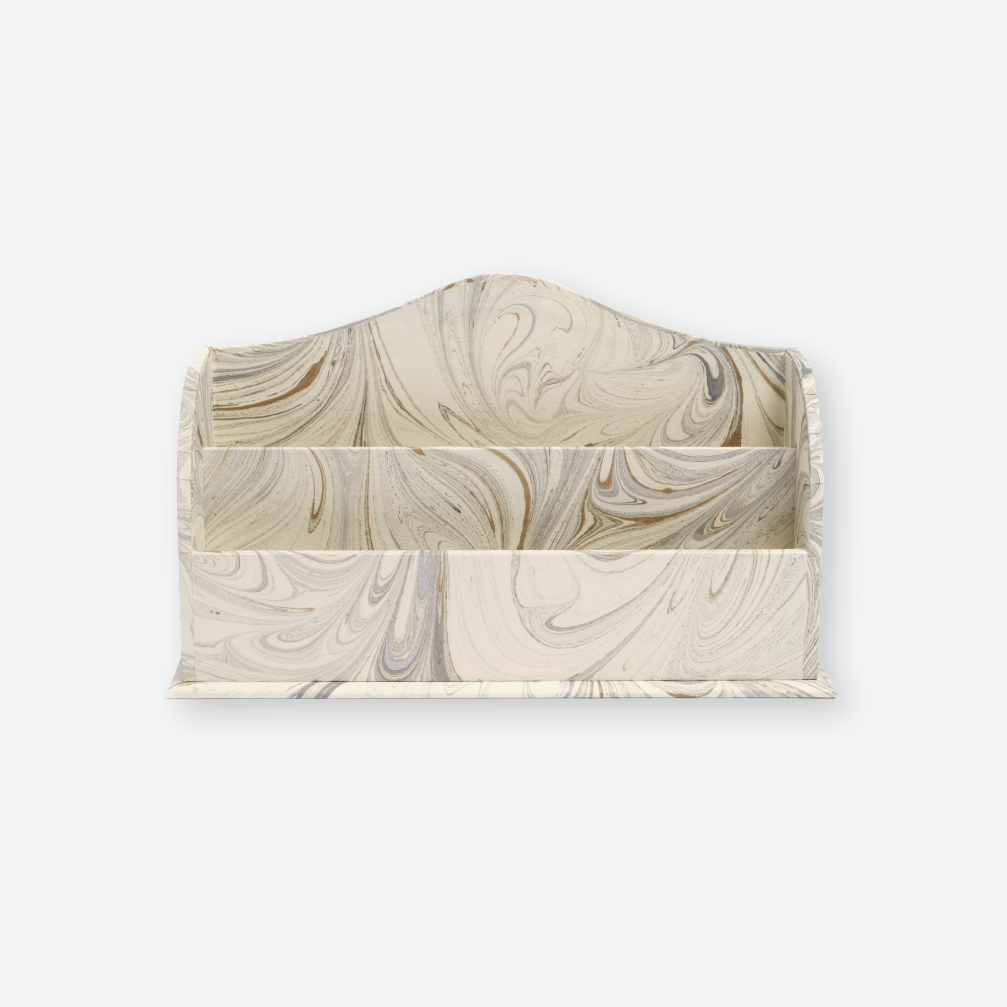 The Marbled Desktop Organizer in White