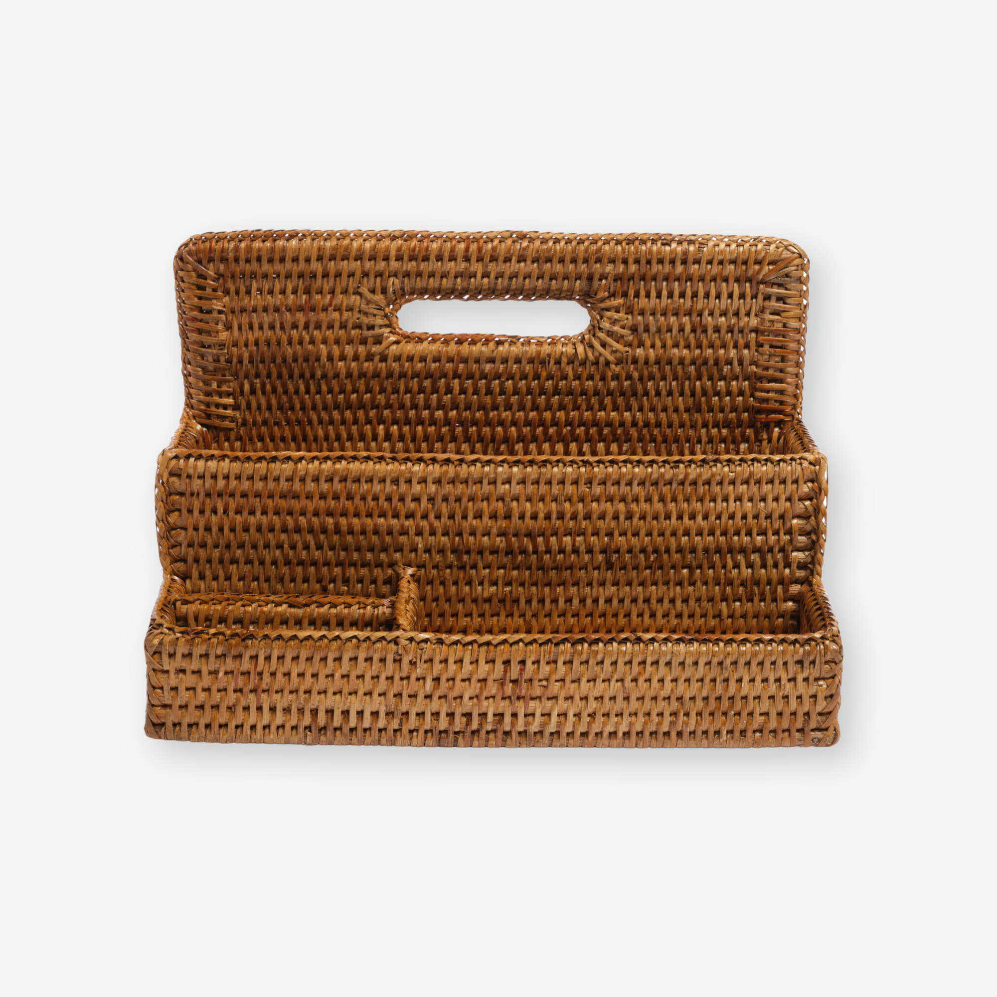 The Rattan Desktop Organizer in Tan