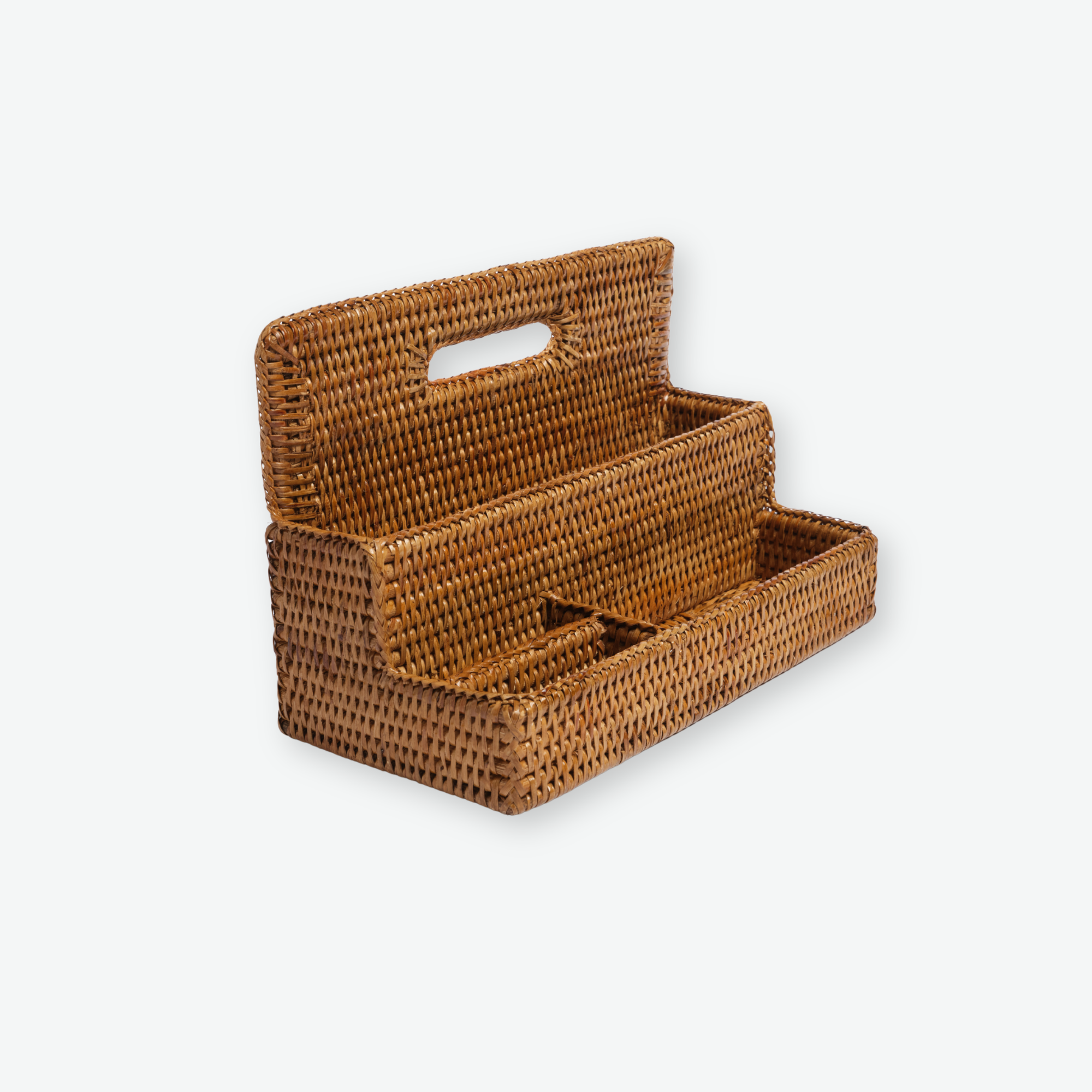 The Rattan Desktop Organizer in Tan