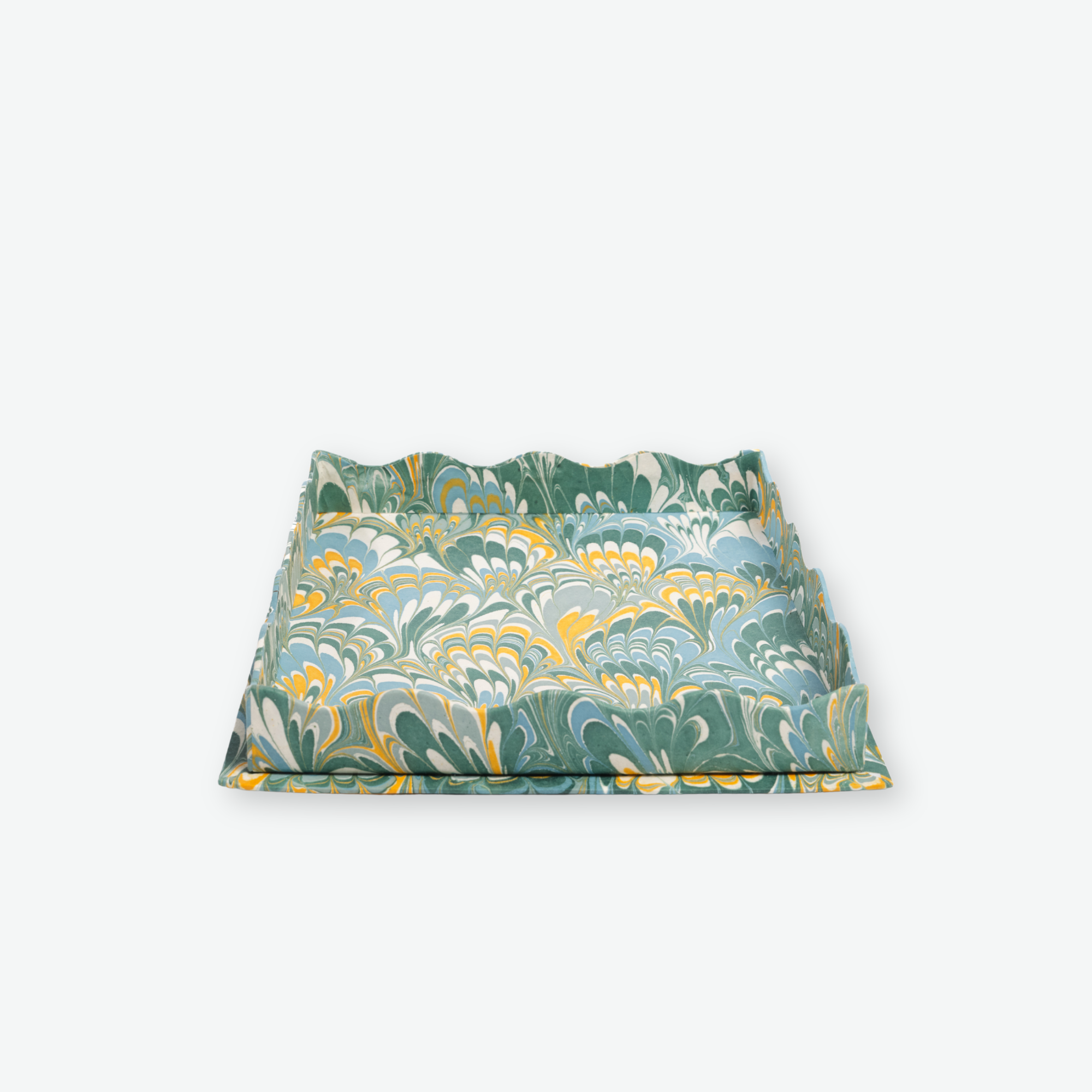 The Marbled Letter Tray in Green