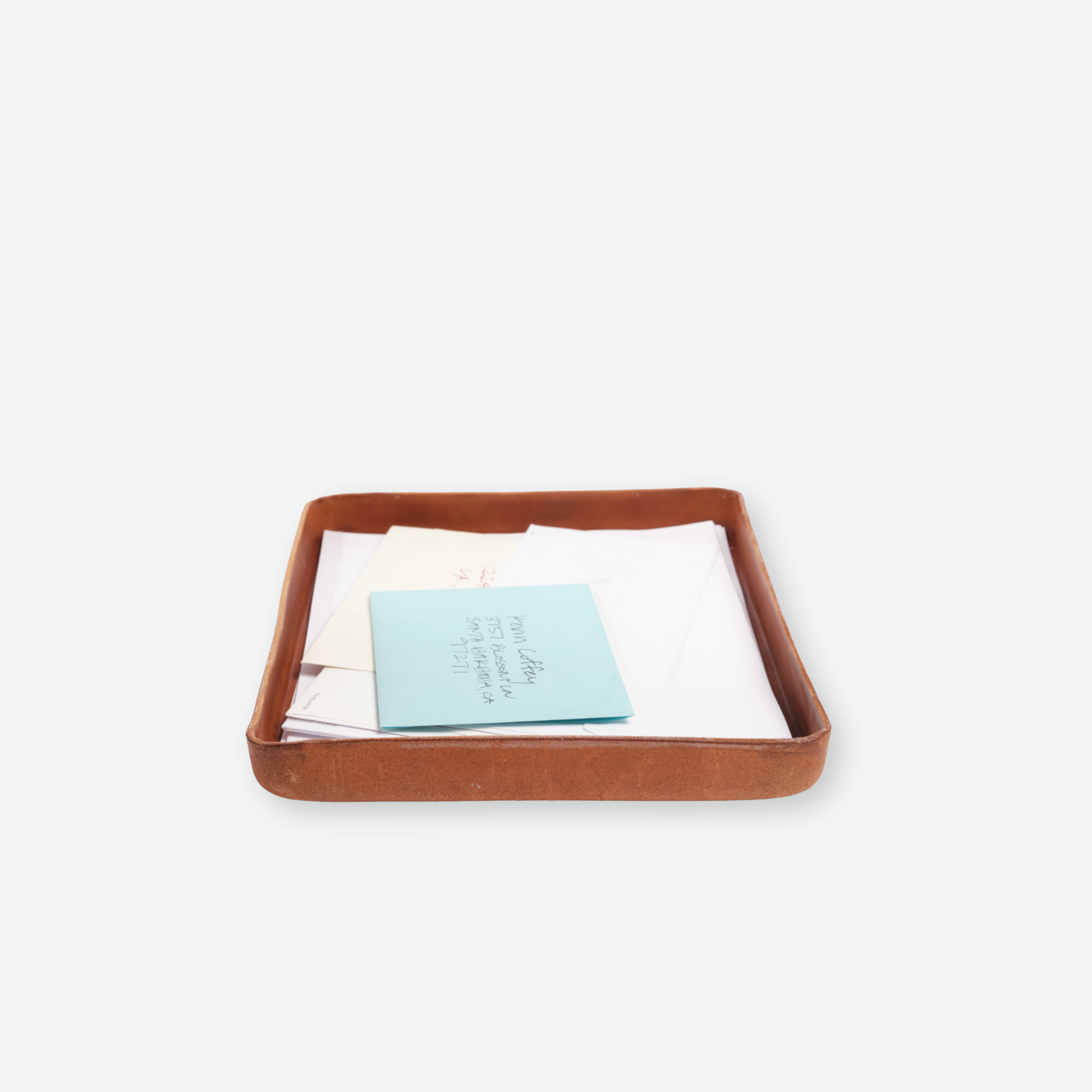 The Leather Letter Tray in Brown
