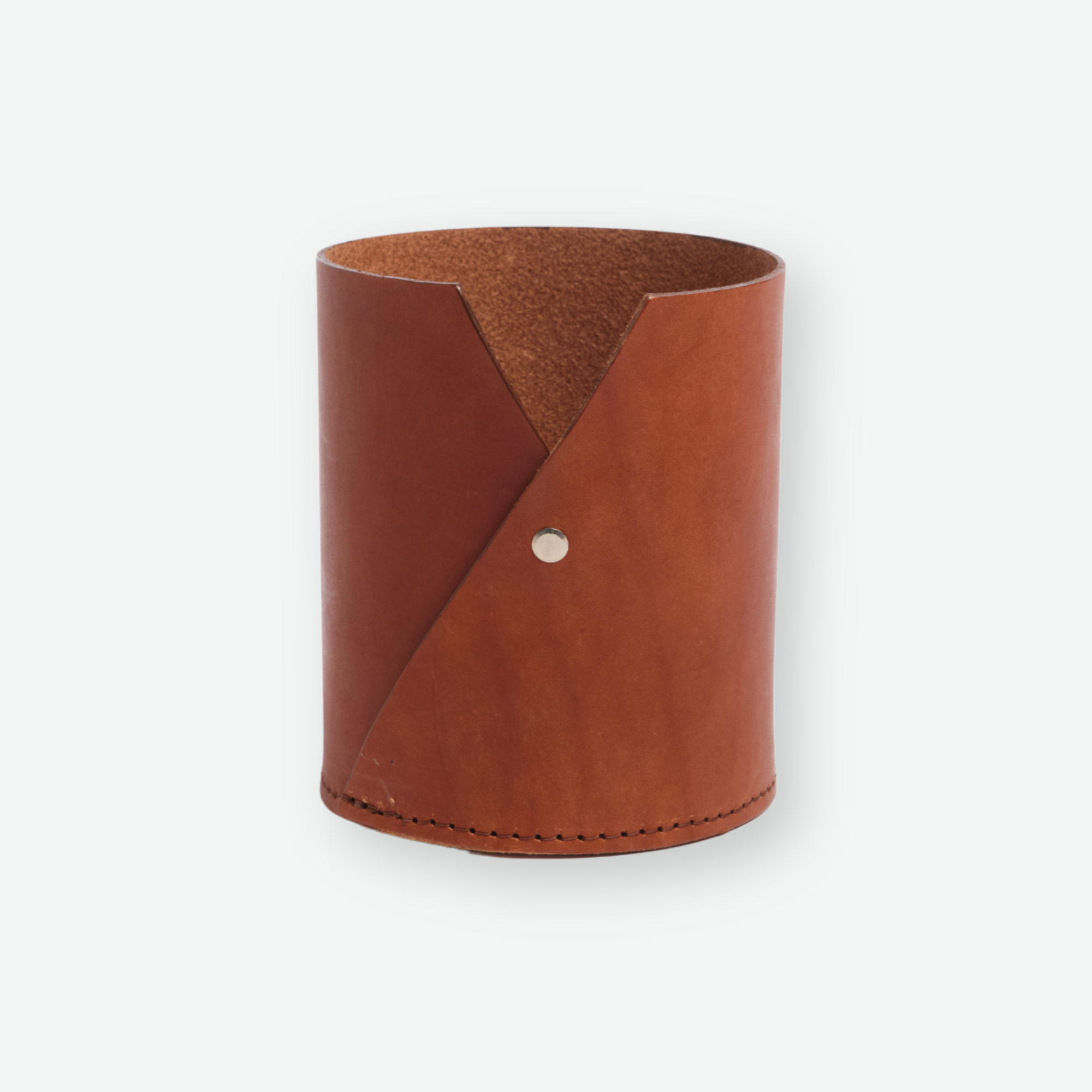 The Leather Pencil Cup in Brown