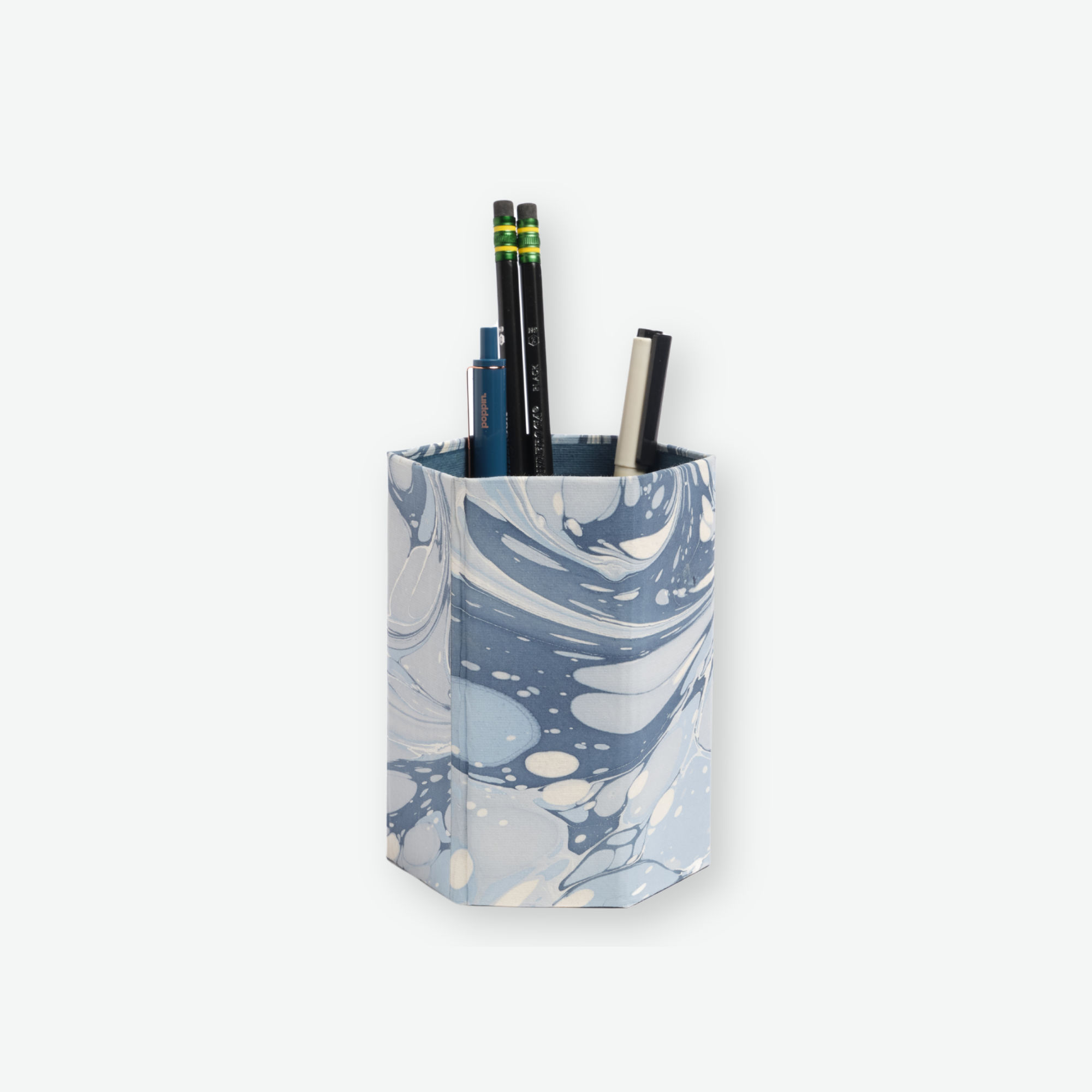 The Marbled Pencil Cup in Blue