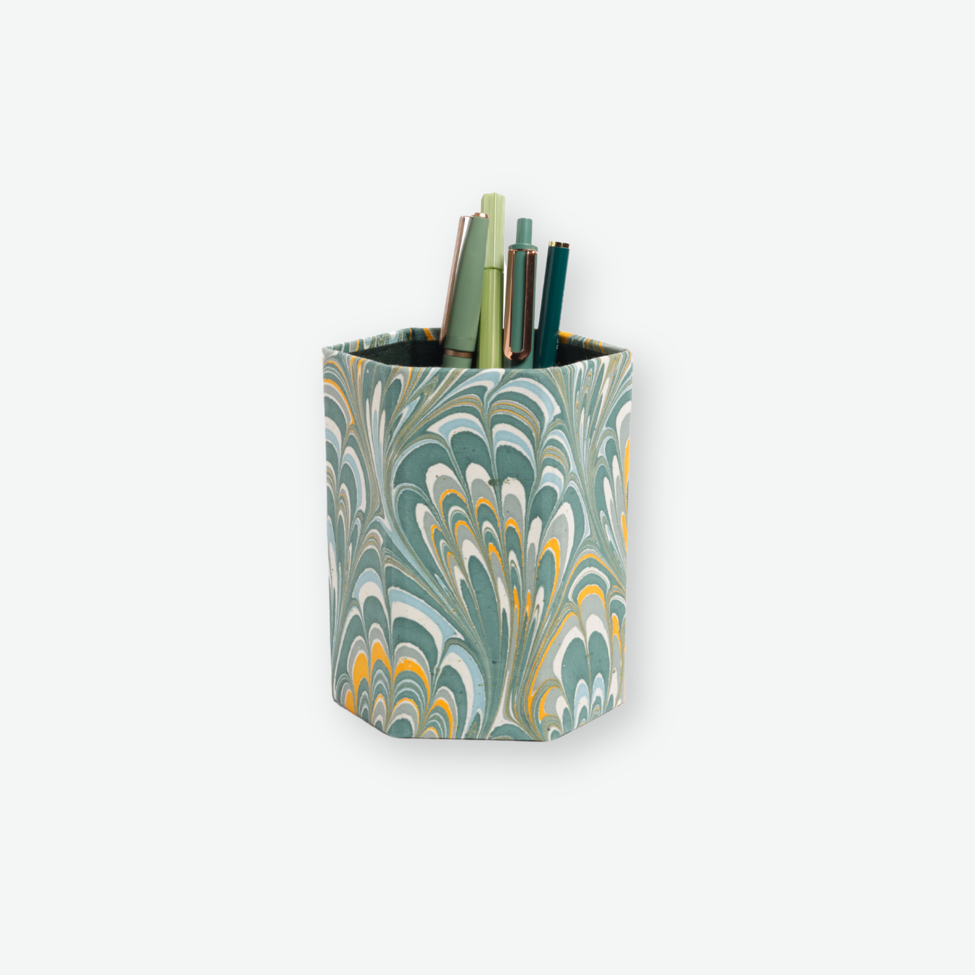 The Marbled Pencil Cup in Green